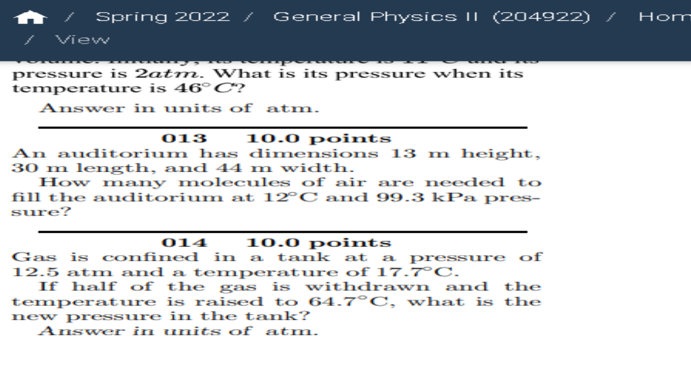 Solved Spring 2022 General Physics II (204922) / Hom View | Chegg.com