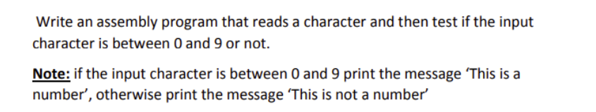 Solved Write an assembly program that reads a character and | Chegg.com