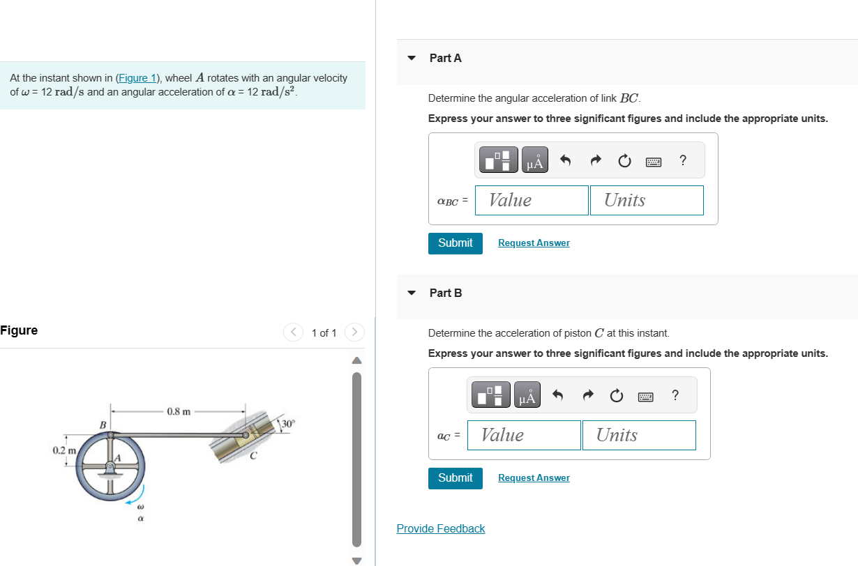 Solved At the instant shown in wheel A rotates with an | Chegg.com