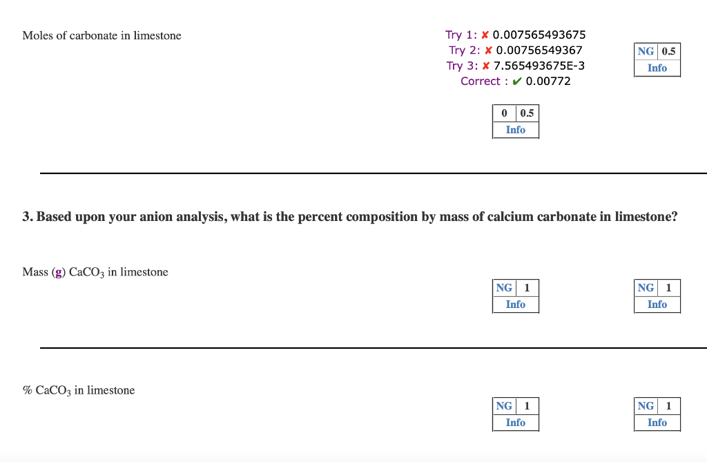 LAB DATA Sample 1 Sample 2 Mass (g) of limestone used | Chegg.com
