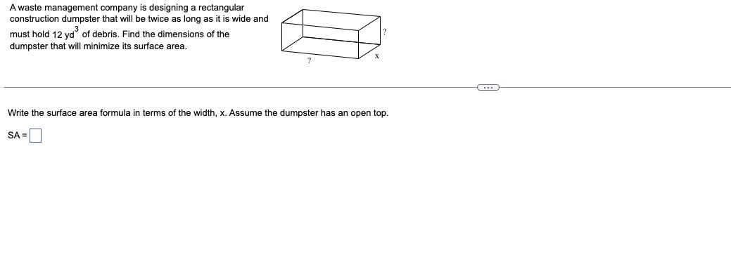 Solved A waste management company is designing a rectangular | Chegg.com