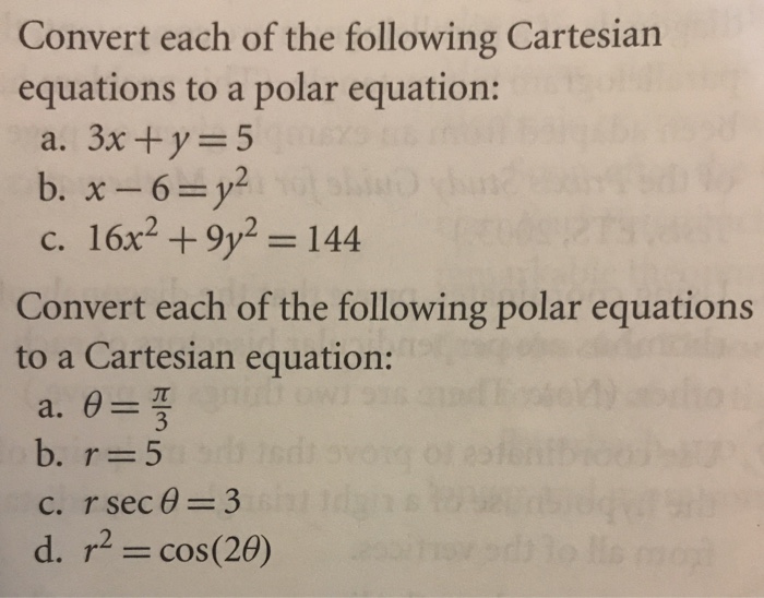 Polar and cartesian clearance equations