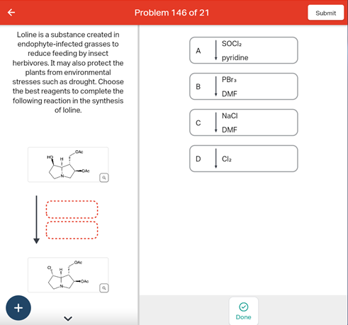 Solved Loline is a substance created in endophyte-infected | Chegg.com