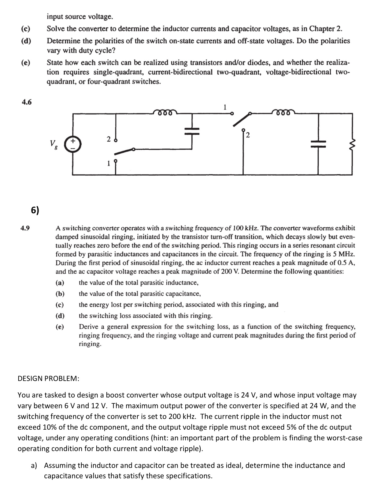 Solved SEPIC of Problems 2.2 and 2.3. 1) 2.2 In a certain