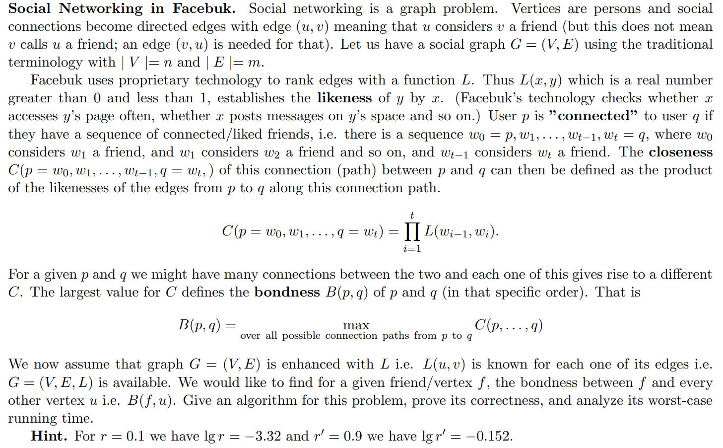 Solved Social Networking in Facebuk. Social networking is a | Chegg.com