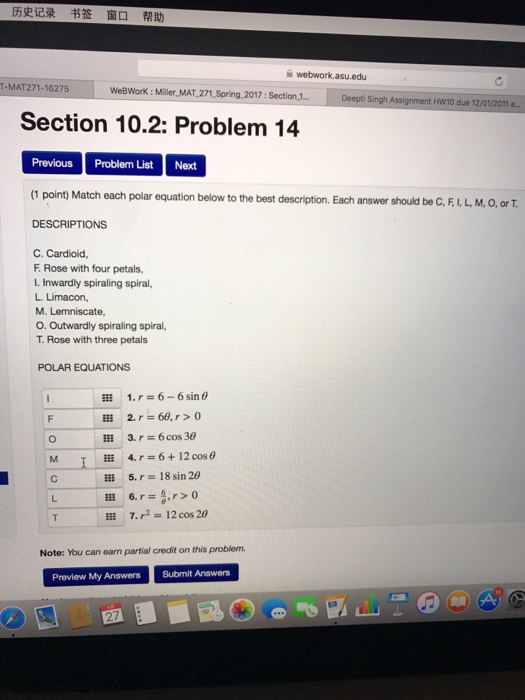 Solved Webwork Asu.edu Pring-T-MAT271-16275 WeBWork Miller | Chegg.com