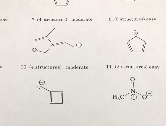 Solved asy 7. (4 structures) moderate 8. (5 structures) easy | Chegg.com