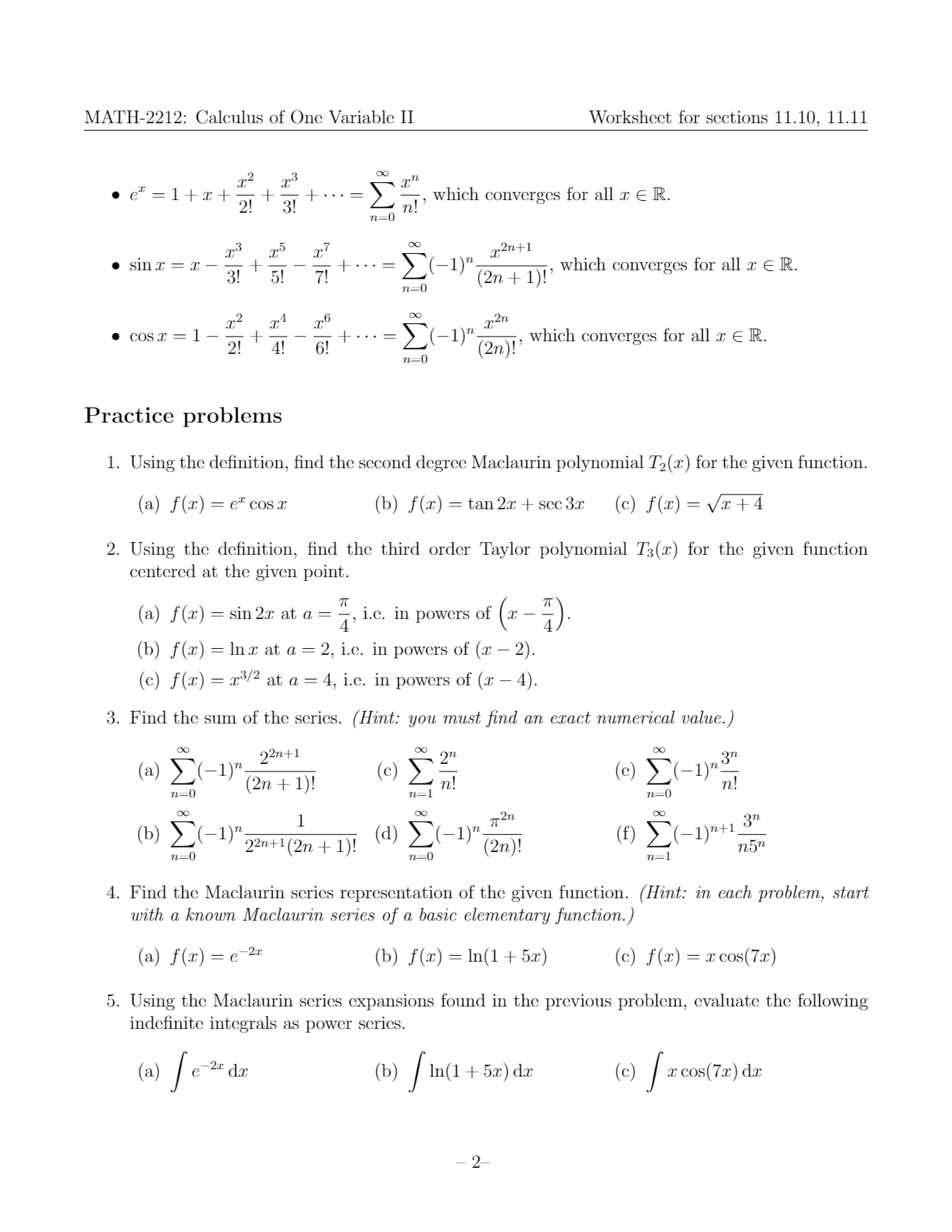 Solved - ex=1+x+2!x2+3!x3+⋯=∑n=0∞n!xn, which converges for | Chegg.com
