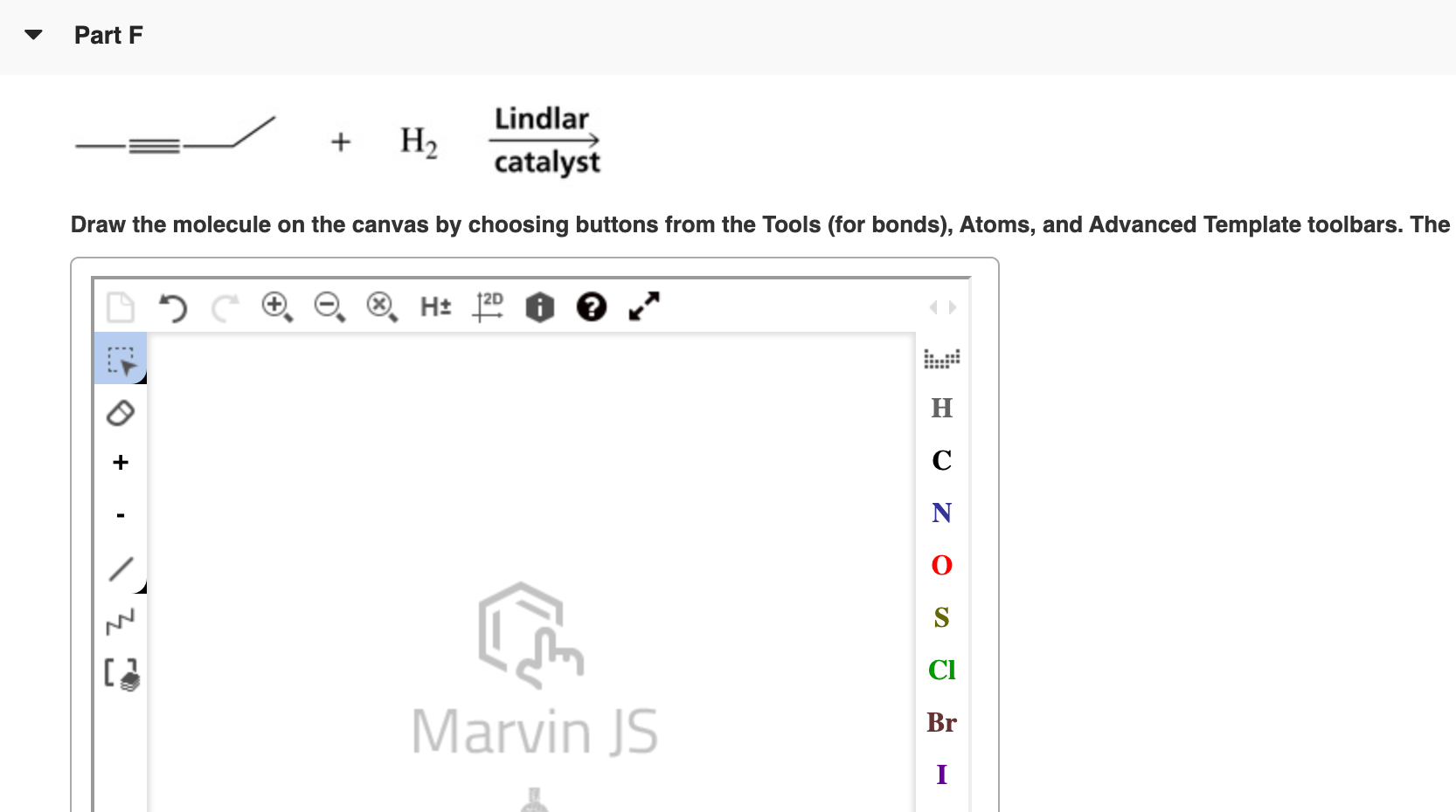 Solved Part E Pd/C + H Draw the molecule on the canvas by