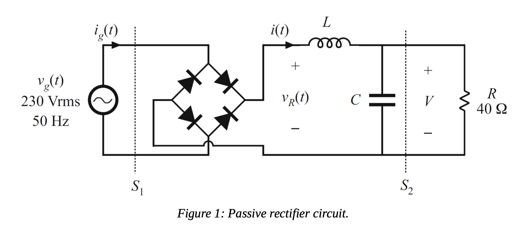 Figure 1: Passive rectifier circuit.