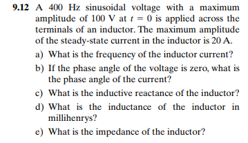 Solved 9.1 A sinusoidal current is given by the expression | Chegg.com