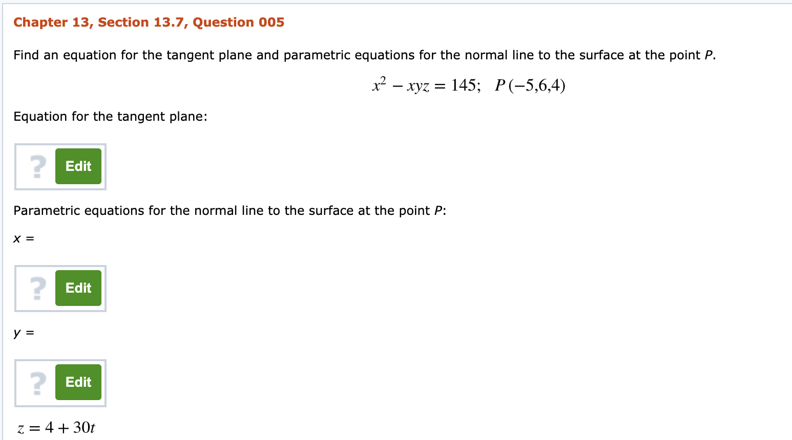 Solved Chapter 13, Section 13.7, Question 005 Find An | Chegg.com