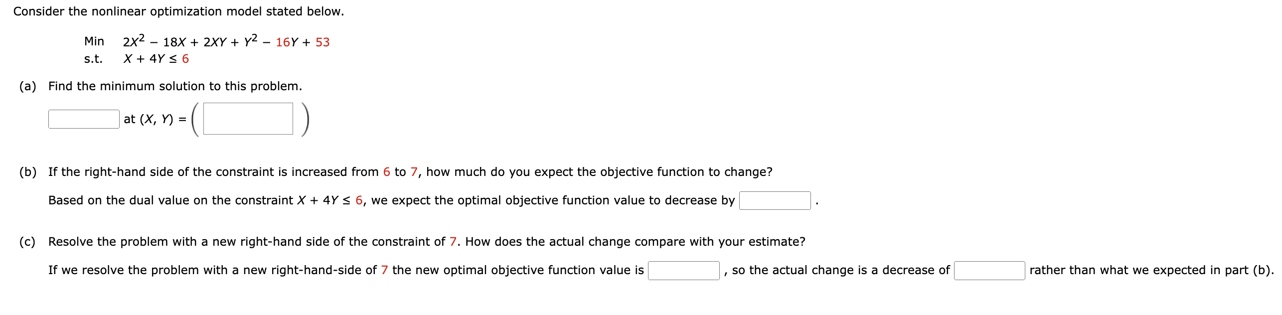 Solved Consider the nonlinear optimization model stated | Chegg.com