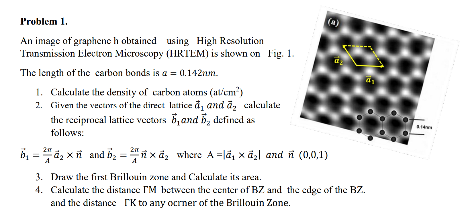 Solved Problem 1.An Image Of Graphene H Obtained Using High | Chegg.com