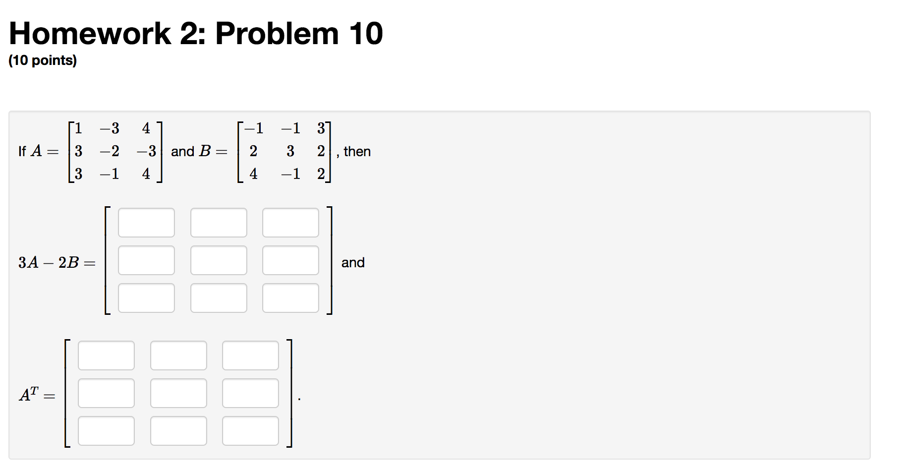 Solved Homework 2: Problem 10 (10 Points) If | Chegg.com