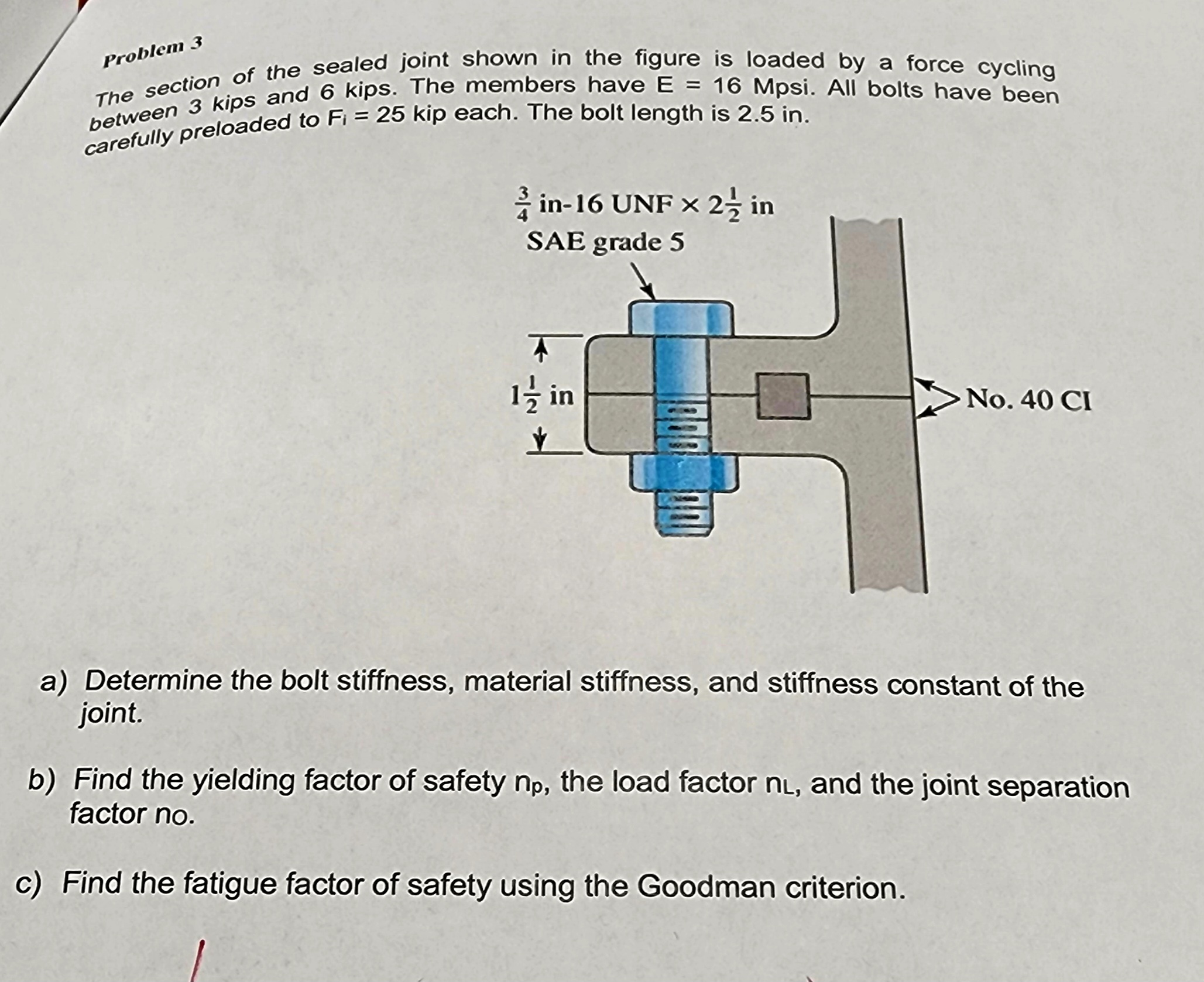 Solved problem 3 The section of the sealed joint shown in | Chegg.com