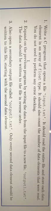 Solved 1. Write a C program that opens a file input.txt'. It | Chegg.com