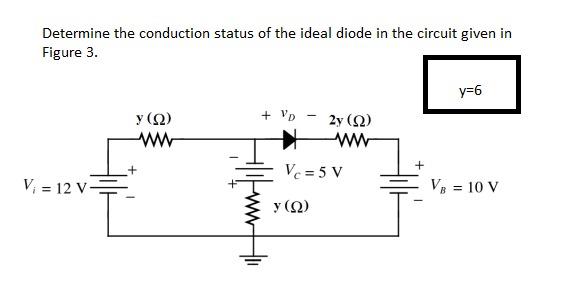 Solved Determine the conduction status of the ideal diode in | Chegg.com