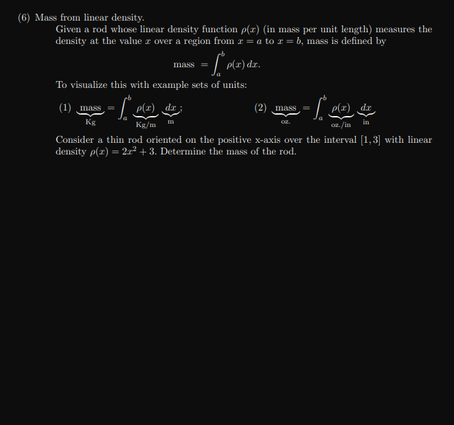 Solved Mass from linear density. Given a rod whose linear | Chegg.com