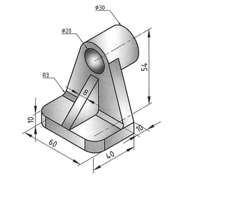 mechanical drawing with dimension