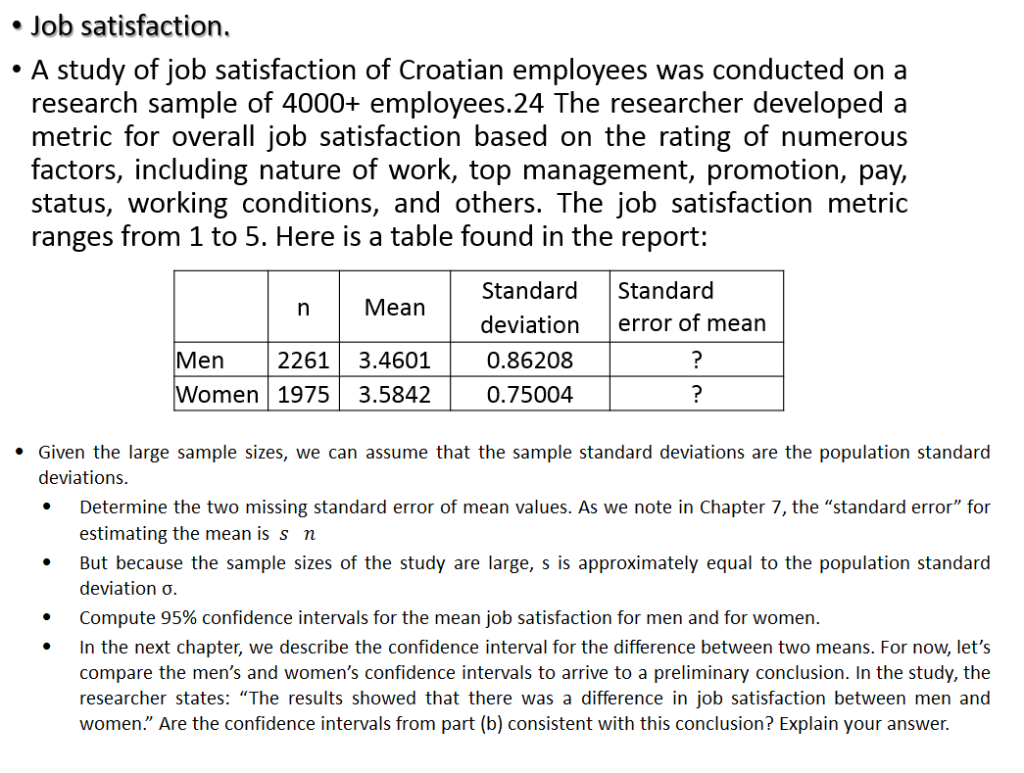 research problem on job satisfaction