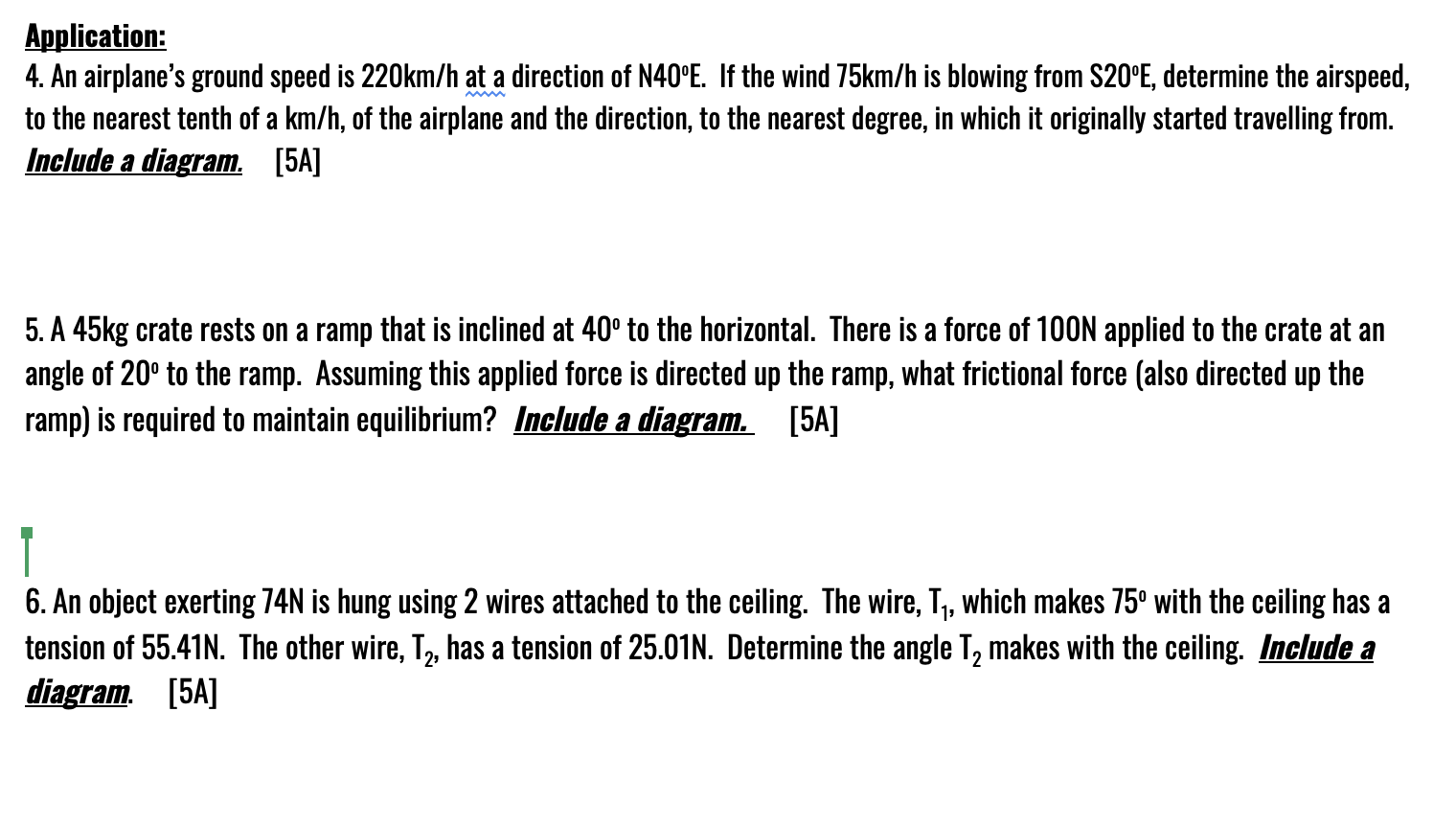 solved-application-4-an-airplane-s-ground-speed-is-220km-h-chegg