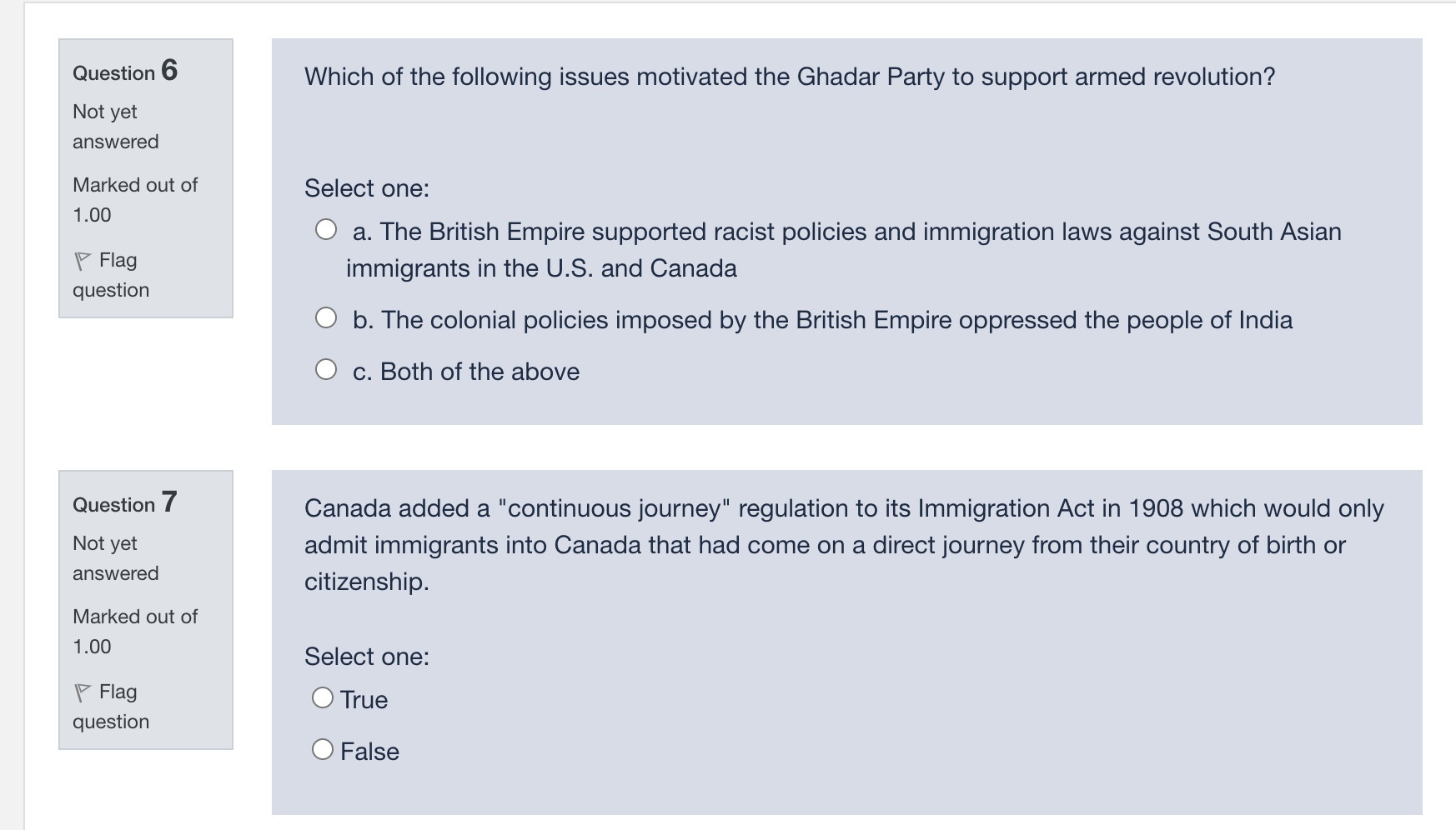 Question 6 Which Of The Following Issues Motivated | Chegg.com