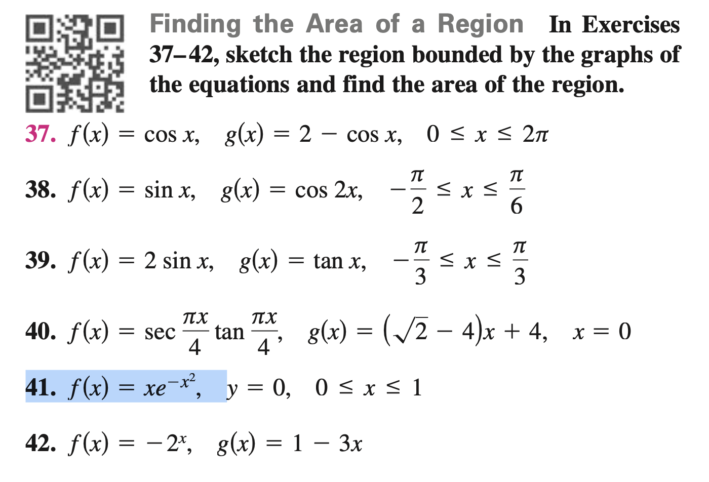 Solved Finding the Area of a Region In Exercises 37–42, | Chegg.com