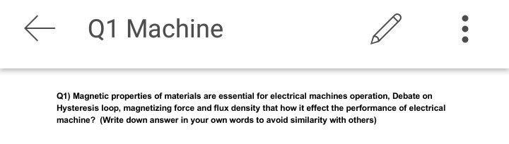 Solved E Q1 Machine ... ED Q1) Magnetic properties of | Chegg.com