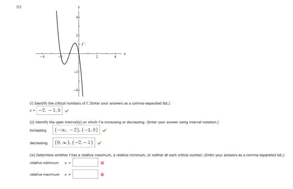 Solved -2 ) Identify The Critical Numbers Of F. (enter Your 