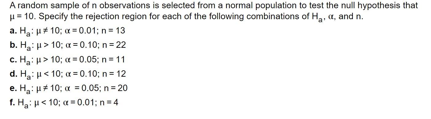 Solved A random sample of n observations is selected from a | Chegg.com