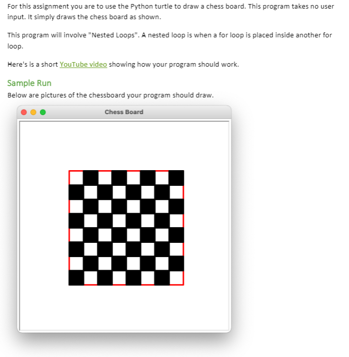 PYTHON CHESS BOARD USING TURTLE, Python