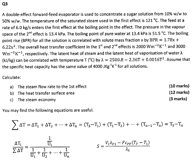 q3-a-double-effect-forward-feed-evaporator-is-used-to-chegg