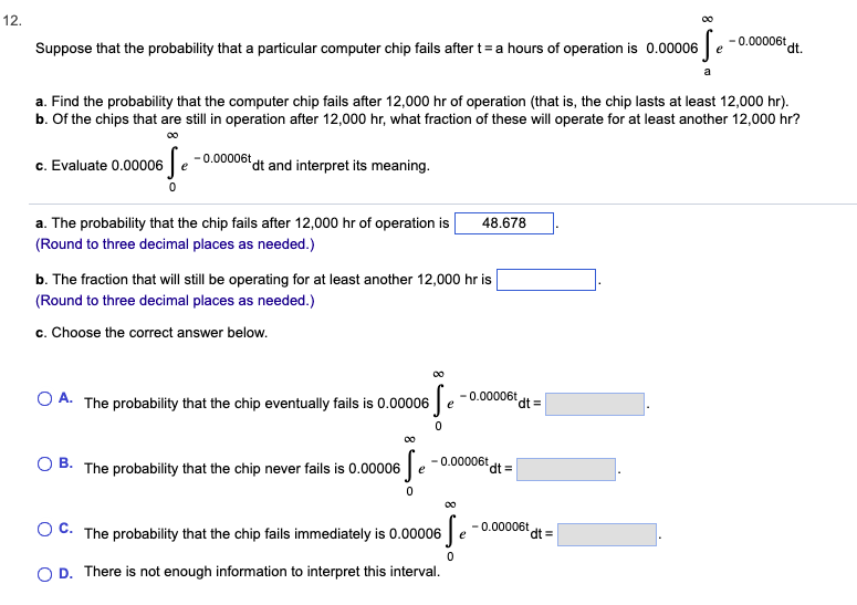 Solved 12. 00 Suppose that the probability that a particular | Chegg.com