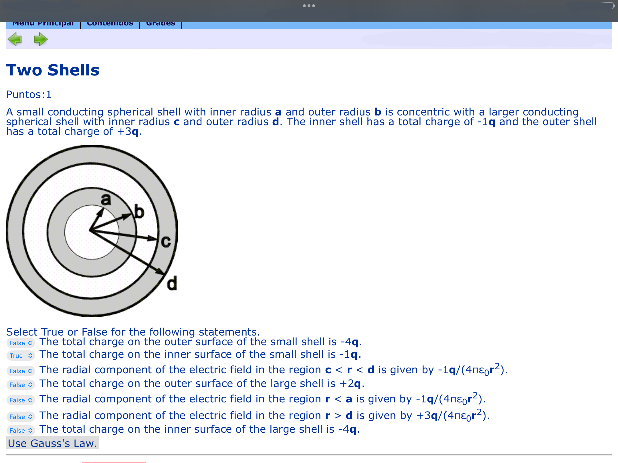 Solved A small conducting spherical shell with inner radius | Chegg.com