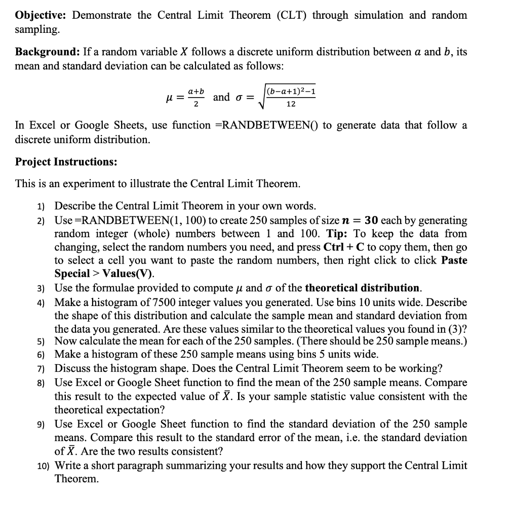 solved-objective-demonstrate-the-central-limit-theorem-chegg