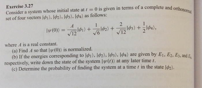 Solved Exercise 3.27 Consider a system whose initial state | Chegg.com
