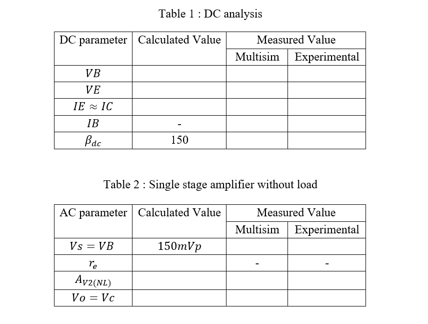 Solved 1. Construct common-emitter amplifier as shown in | Chegg.com