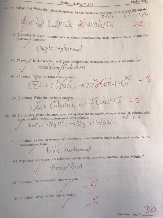 Solved Write the balanced equation for the reaction of zinc | Chegg.com