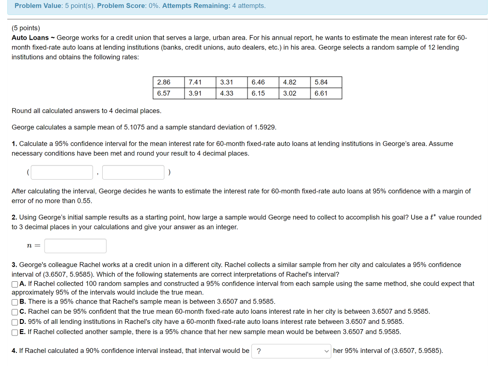 Solved Problem Value: 5 point(s). Problem Score: 0%. | Chegg.com