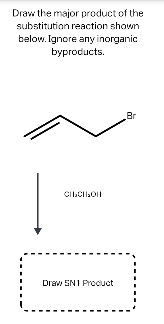 Solved Draw The Major Product Of The Substitution Reaction Chegg Com