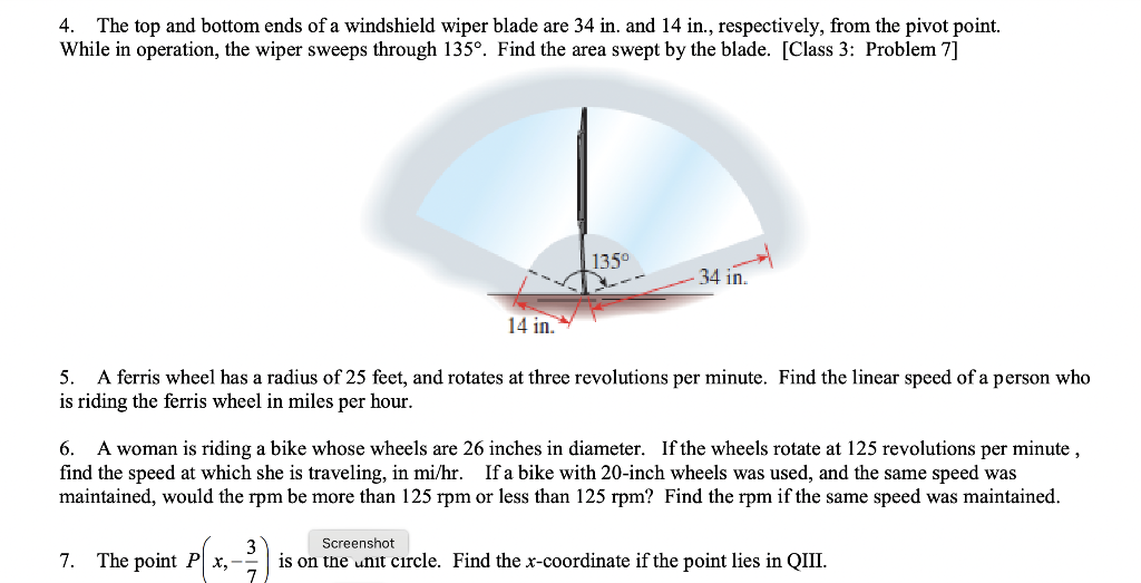 Solved 4. The top and bottom ends of a windshield wiper