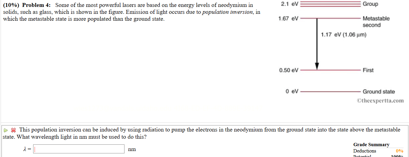 (10\%) Problem 4: Some of the most powerful lasers | Chegg.com