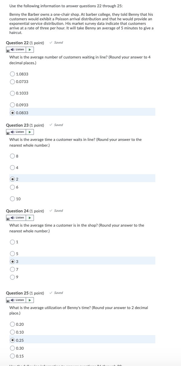 Solved Use the following information to answer questions 22 | Chegg.com