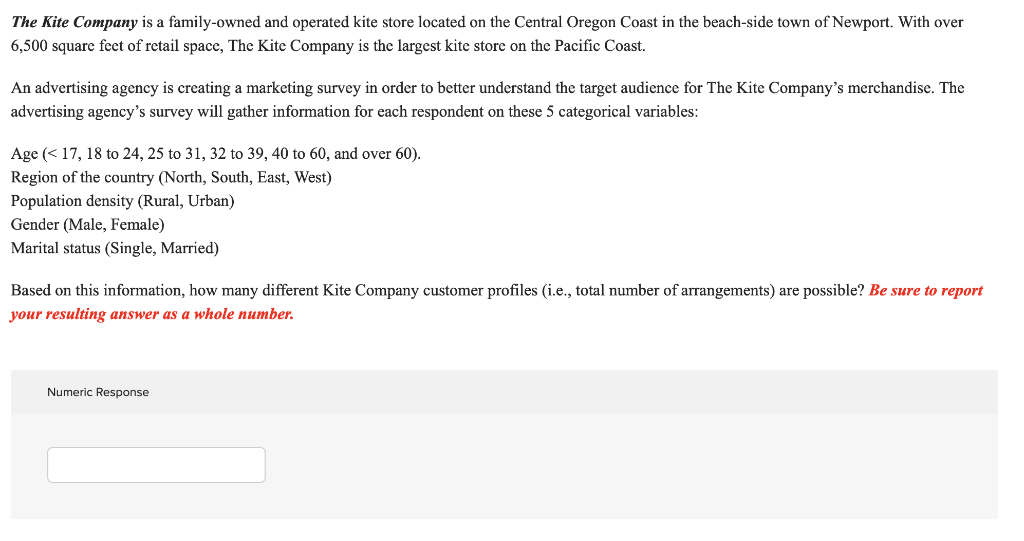 Solved The Kite Company is a familyowned and operated kite