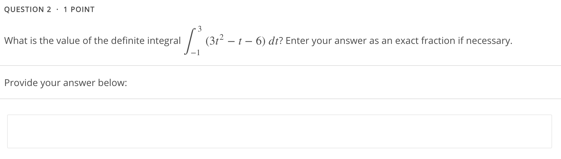 Solved QUESTION 1 1 POINT Evaluate the definite integral | Chegg.com