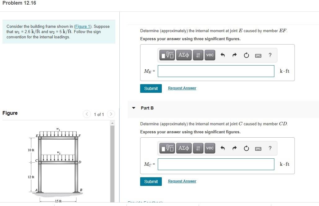 Solved Problem 12.16 Consider the building frame shown in | Chegg.com