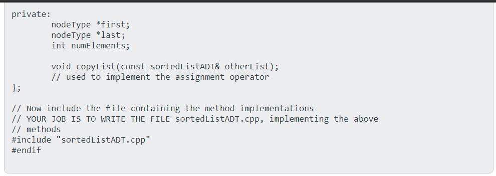 I need help with the code of the implementation file | Chegg.com