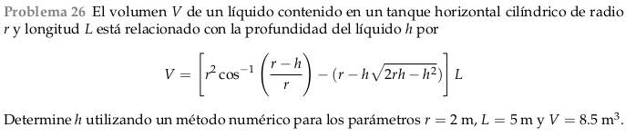 Solved Problema 26 El volumen V de un líquido contenido en | Chegg.com