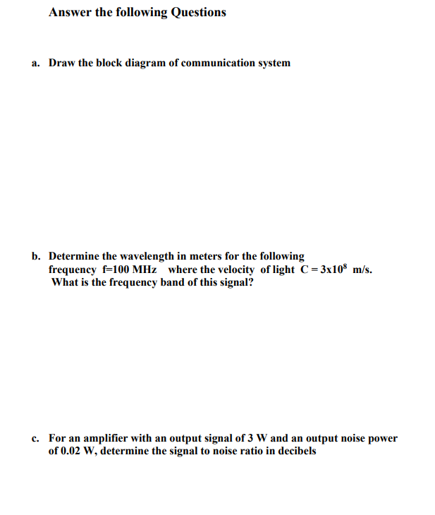 Solved Answer the following Questions a. Draw the block | Chegg.com